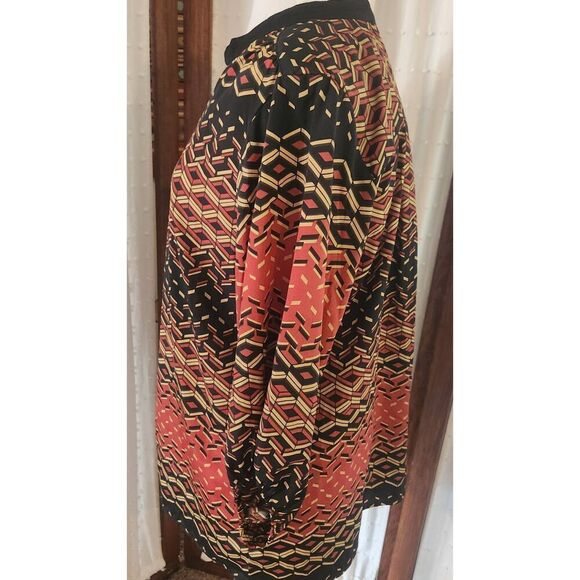 F85 My Collection orange and black patten blouse. Fall Colors - Picture 2 of 8